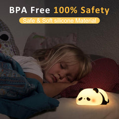 Lampeez Panda Night Light touch control for pinch or tap brightness