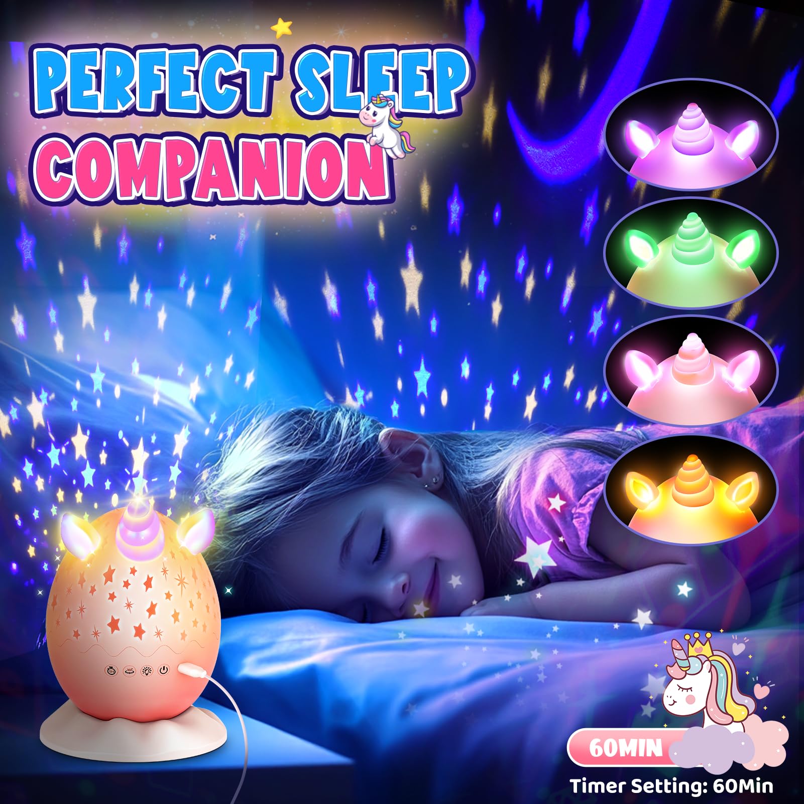 Lampspark Unicorn Egg 360-degree rotation reveals moving unicorn worlds to spark imagination