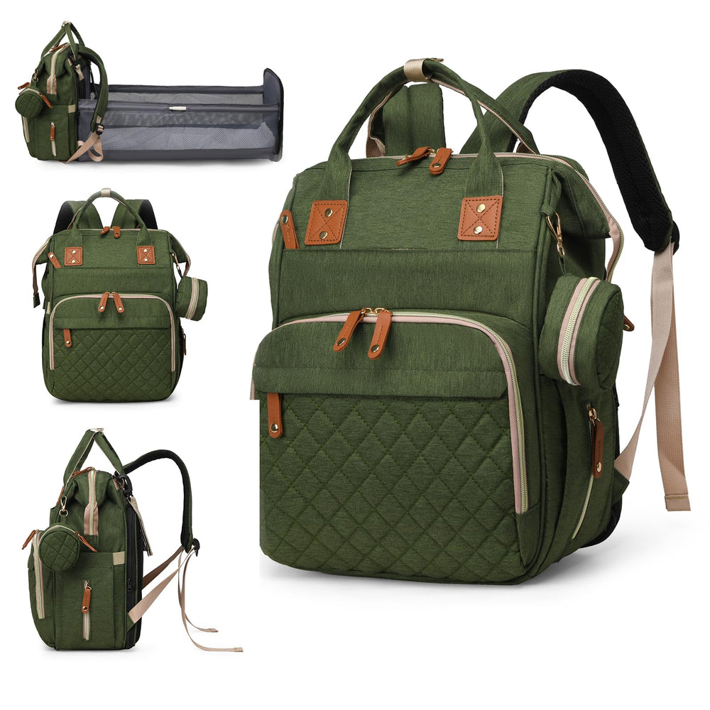 Lamroro diaper bag with changing-station folding pad for on-the-go nursery setup