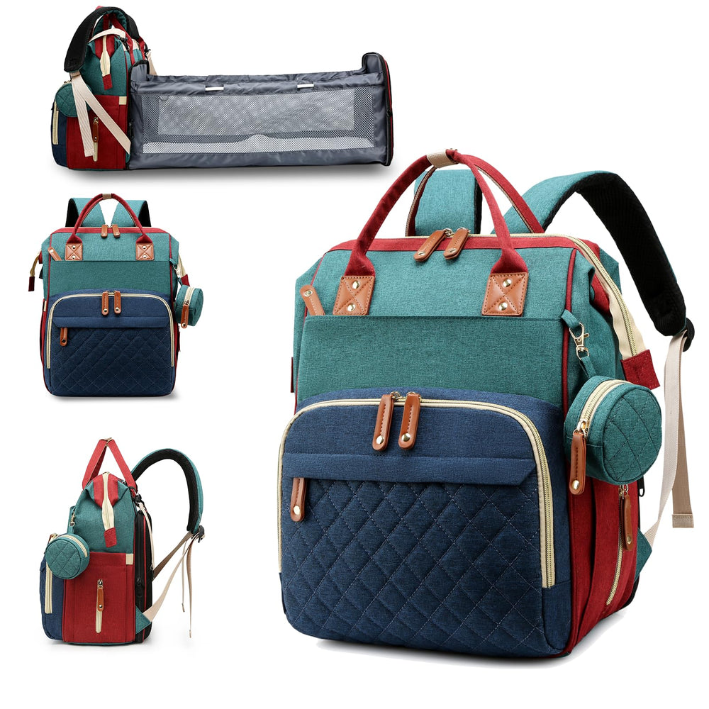Lamroro diaper bag with changing station offering on-the-go diaper changes.
