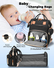 Lamroro diaper bag showing foldable changing pad ready to use