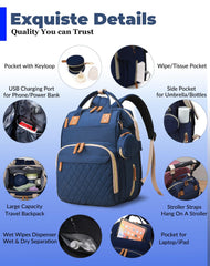 Lamroro diaper bag large-capacity 18-pocket design keeps baby essentials organized.