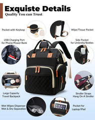 Lamroro diaper bag with large capacity and side pockets organized