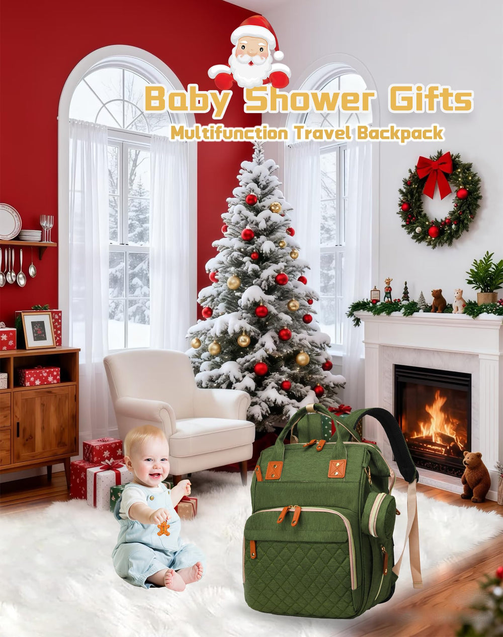Lamroro bag with stroller hooks for hands-free transport