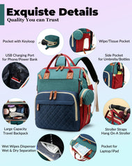 Lamroro diaper bag USB port enables device charging during outings.