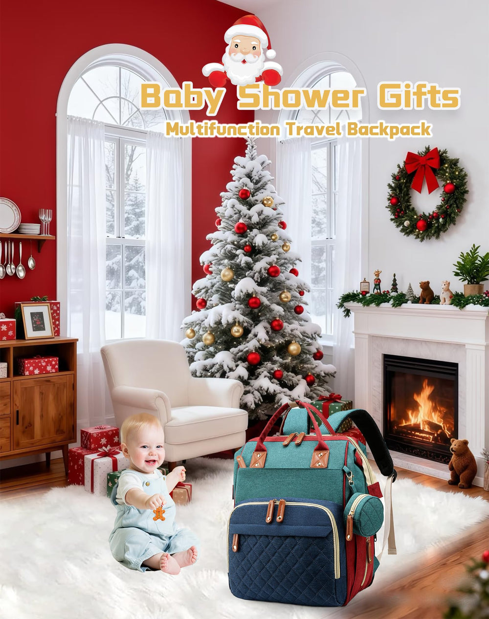 Lamroro diaper bag versatile—wear as backpack or handbag.