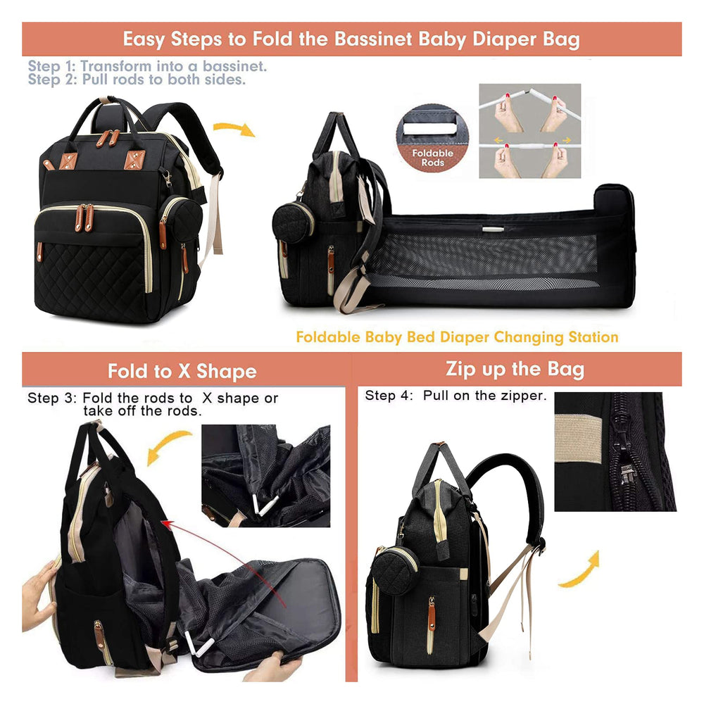 Lamroro diaper bag wide shoulder straps provide back support