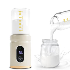 LAMSTOM portable bottle warmer in use for on-the-go feeding convenience