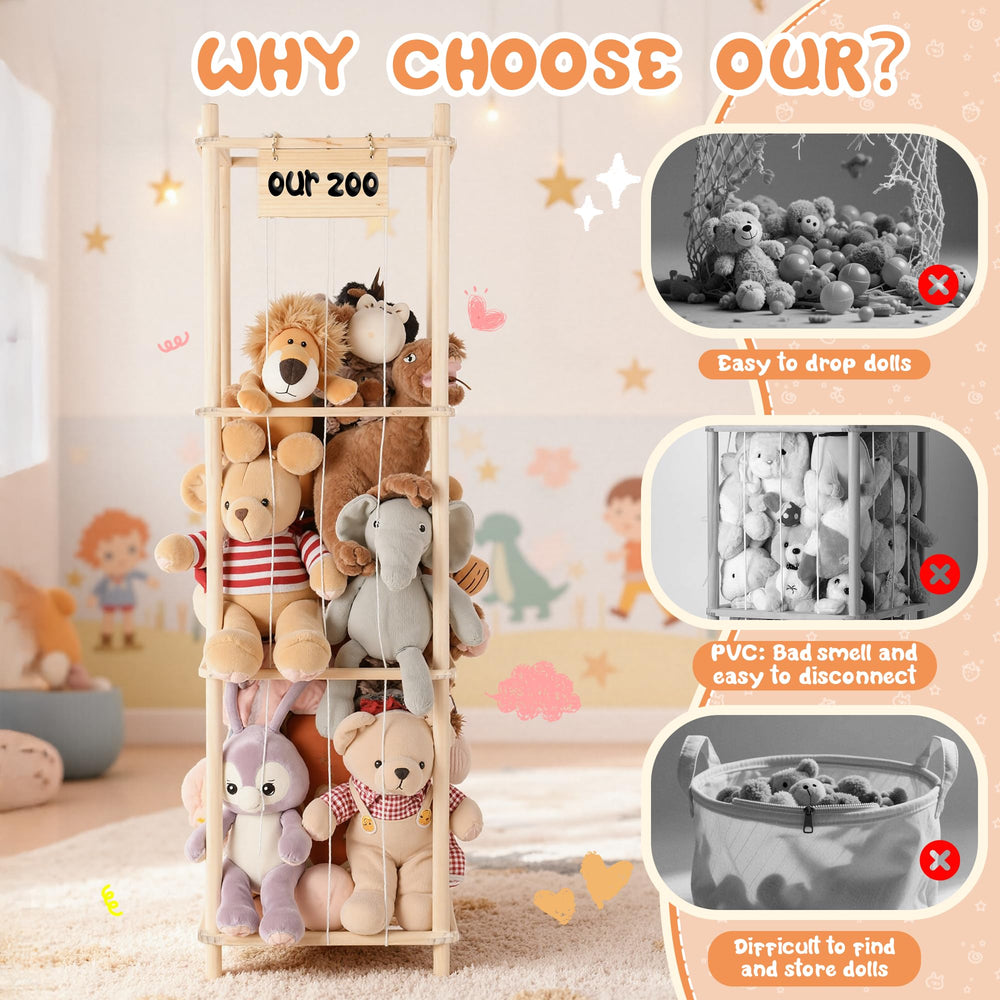 LAMU stuffed animal storage display-zone converts into a prized plush showcase.