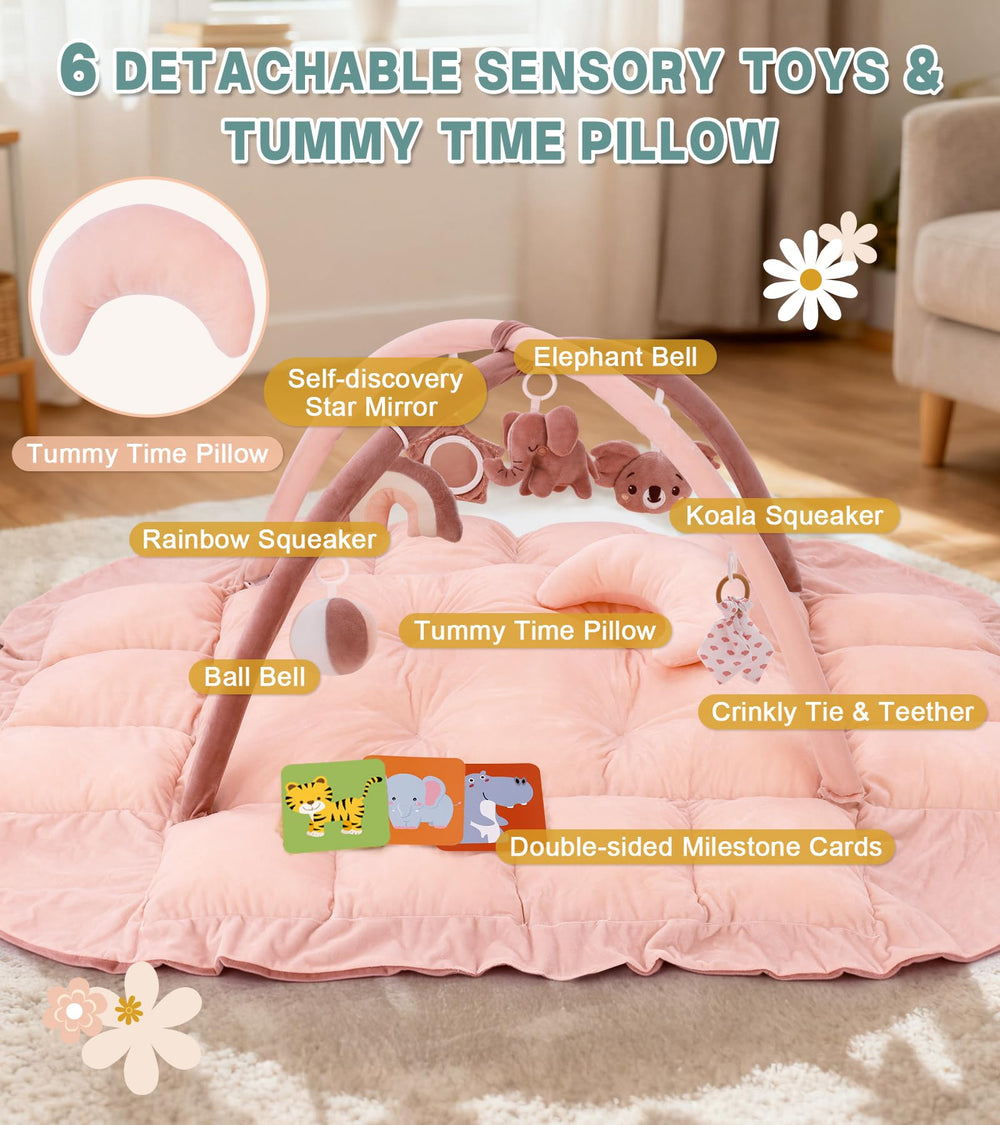 Lanabuna detachable toys high contrast pink invite visual tracking play.