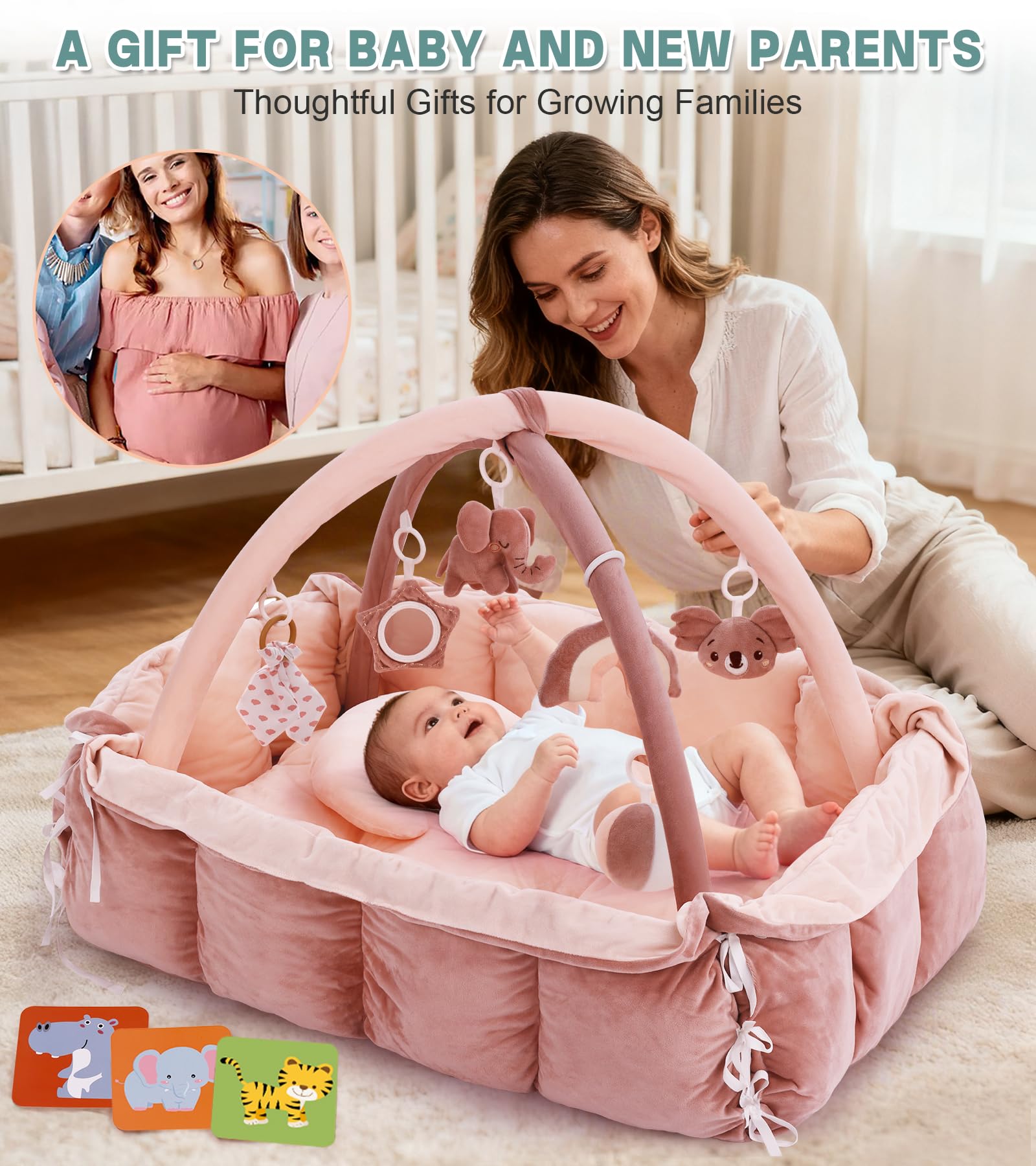 Lanabuna gift-ready pink packaging ideal for baby showers.