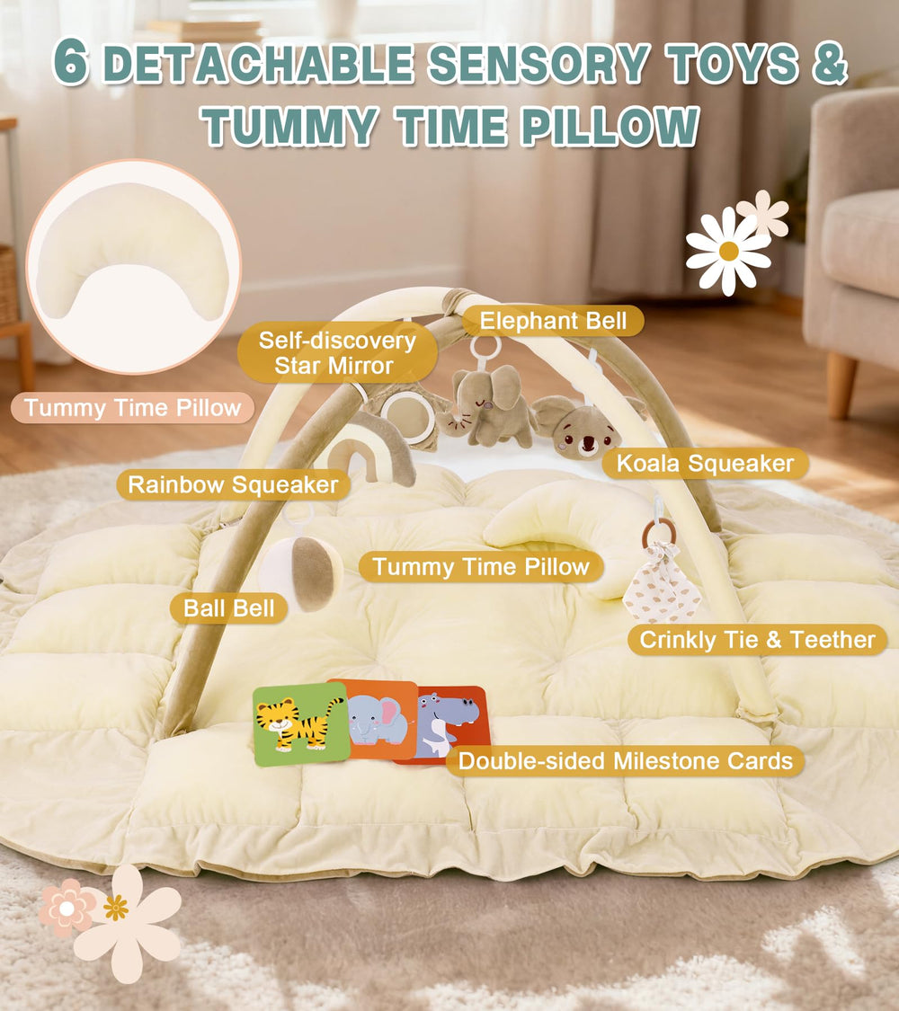 Lanabuna tummy time pillow supports neck and back during tummy time