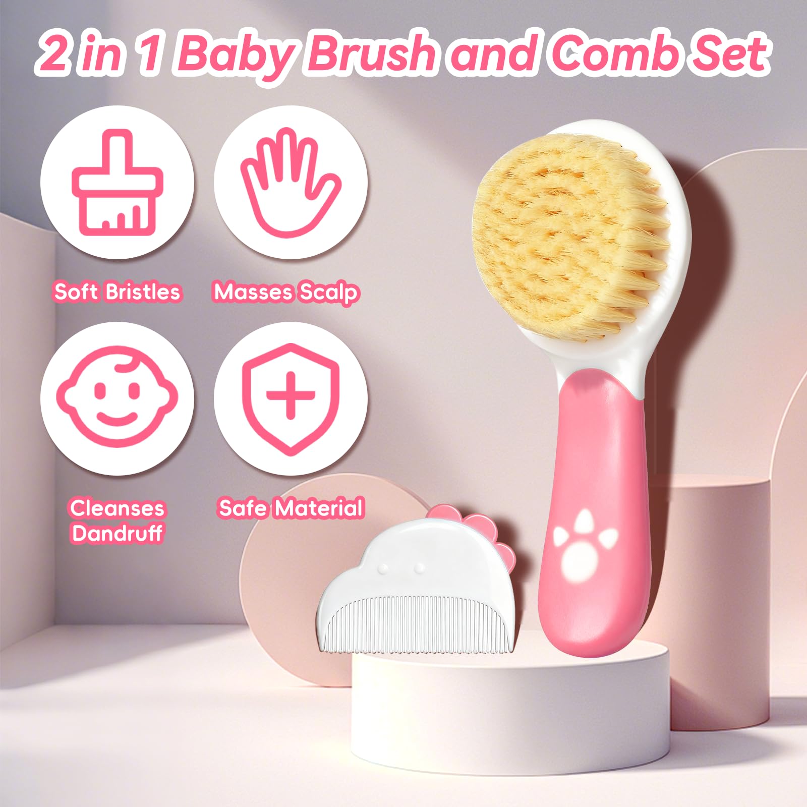 Lanbang baby hair comb with fine teeth detangles gently