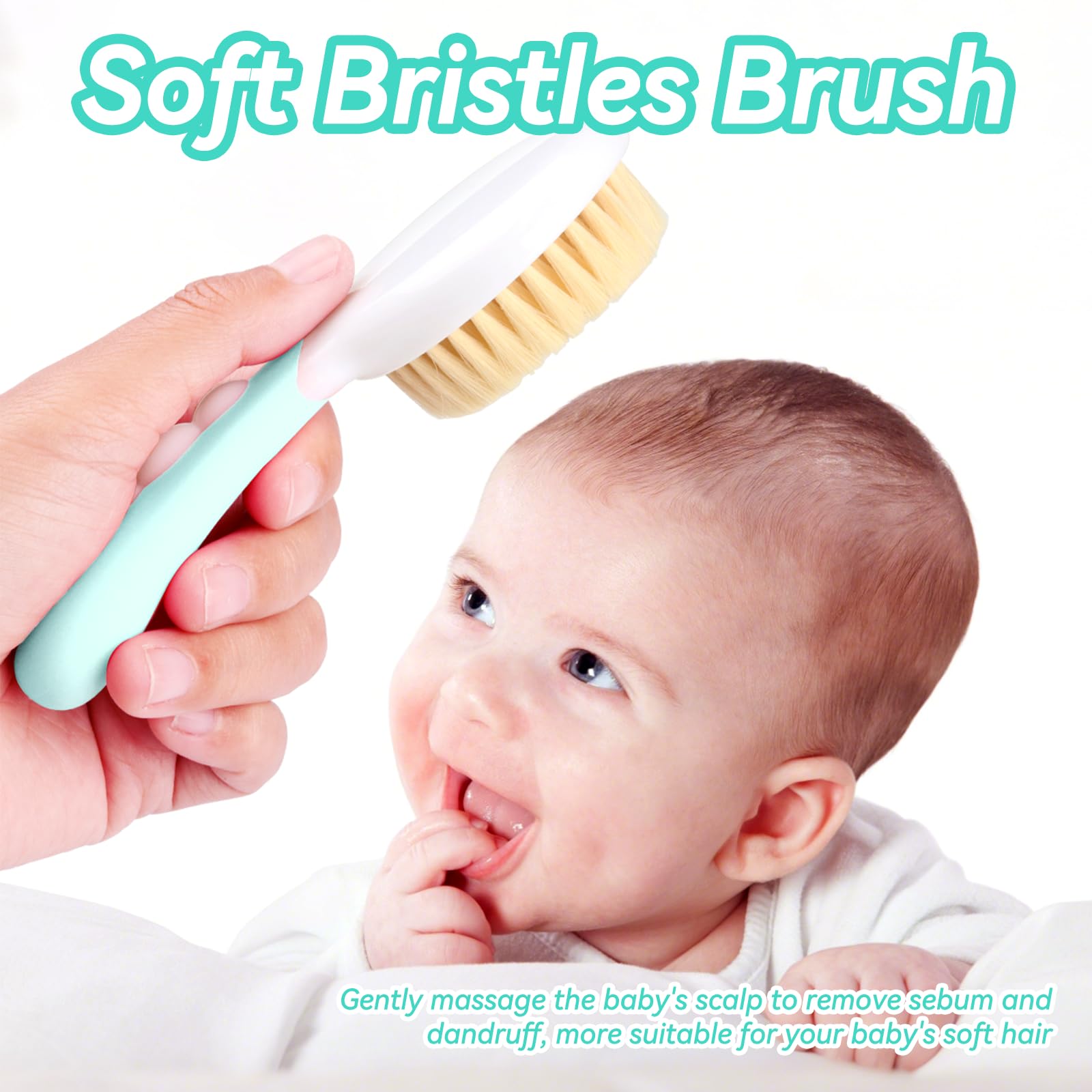 Lanbang soft bristles close-up showing gentle scalp contact
