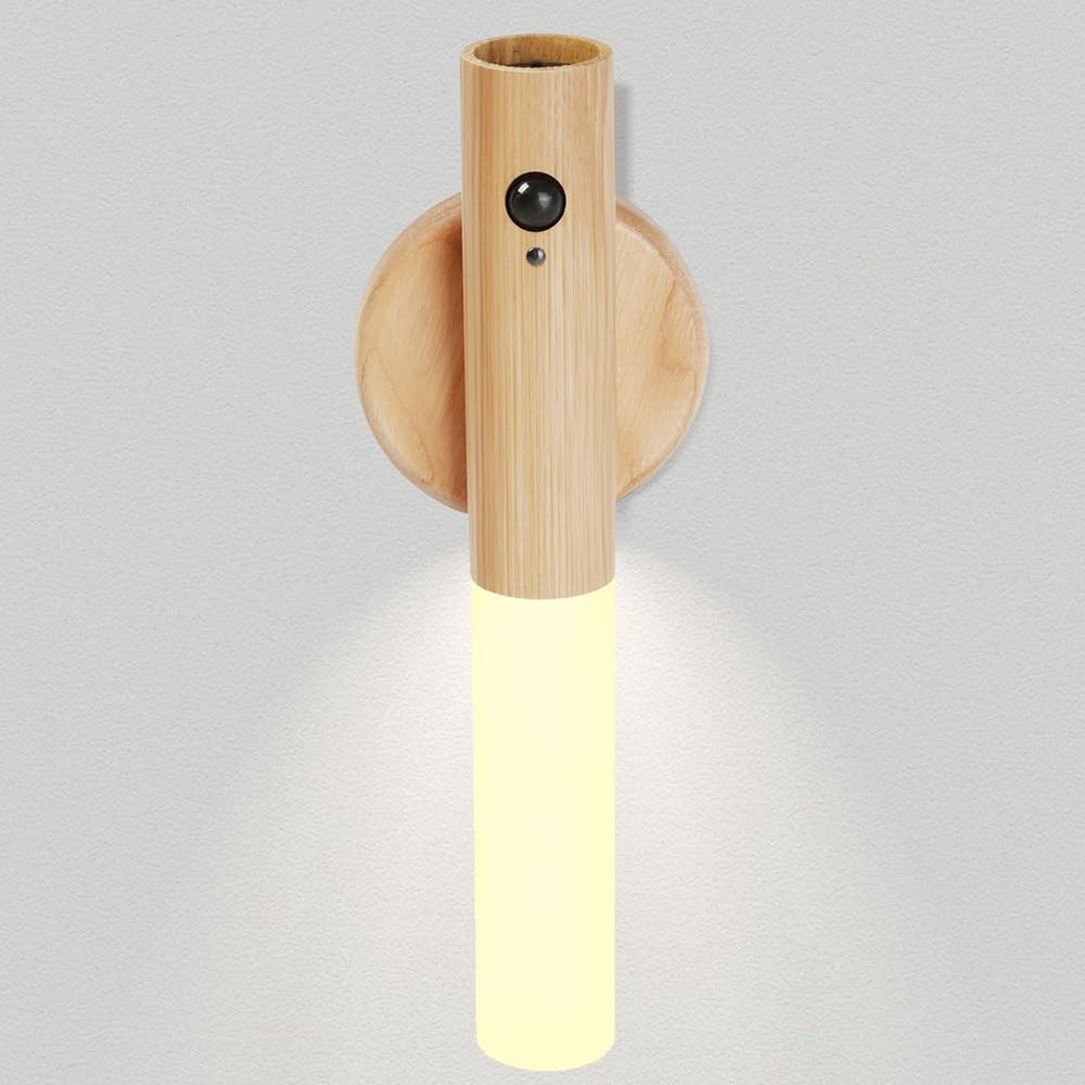 LANDGOO ash wood nursery night light with natural grain and gentle glow for nighttime feeding.