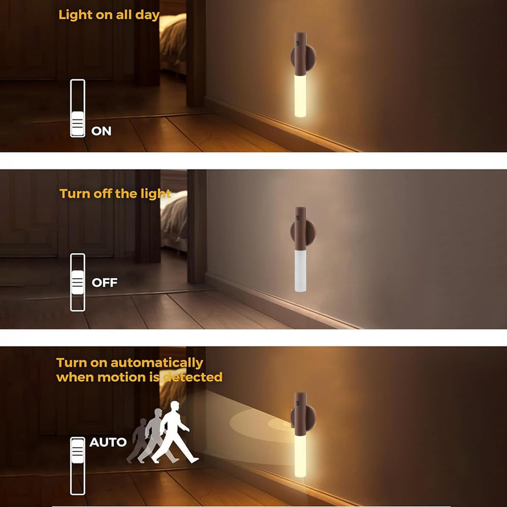 LANDGOO night light magnetic mount secures to metal surfaces.
