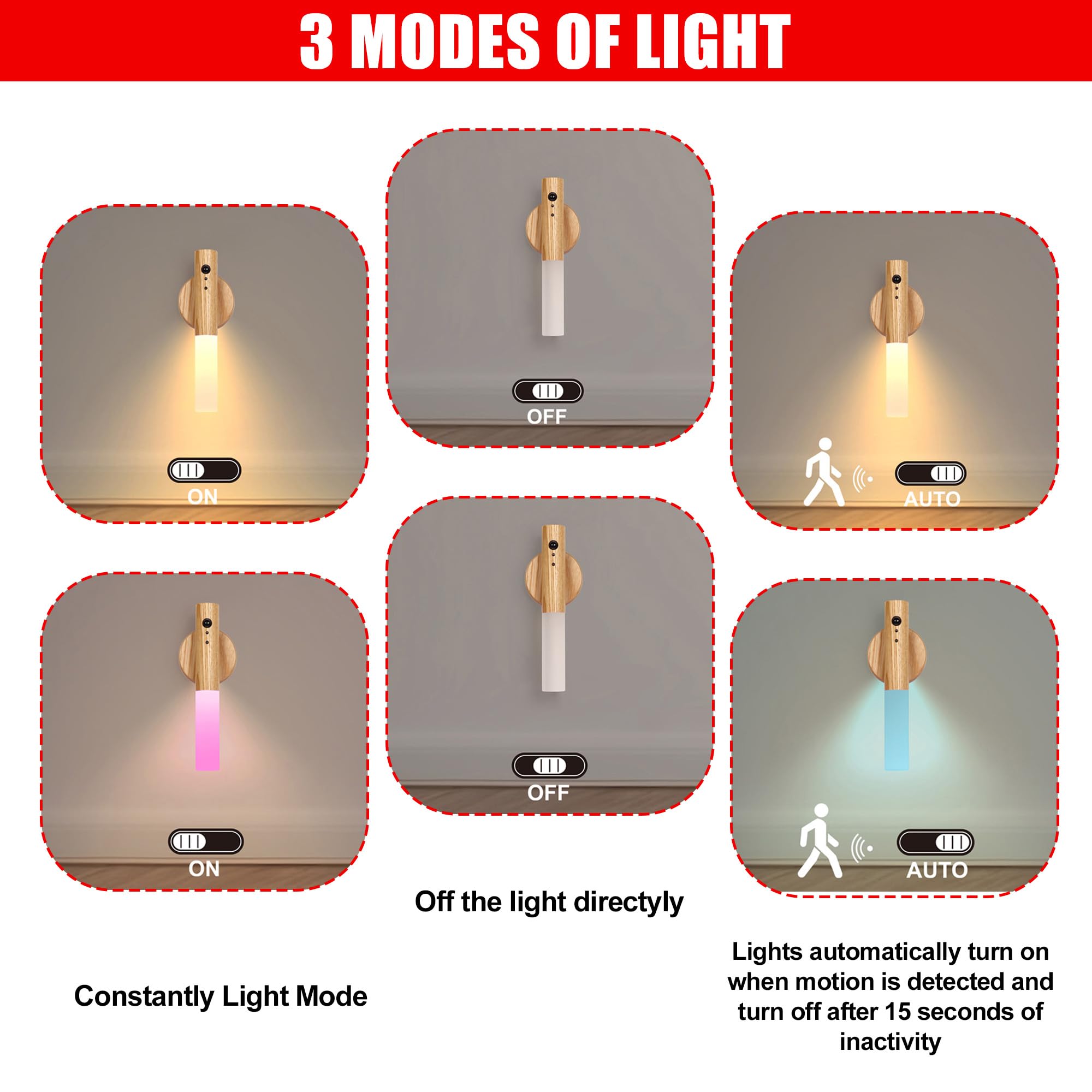 LANDGOO smart night light with motion sensor activates softly when needed.