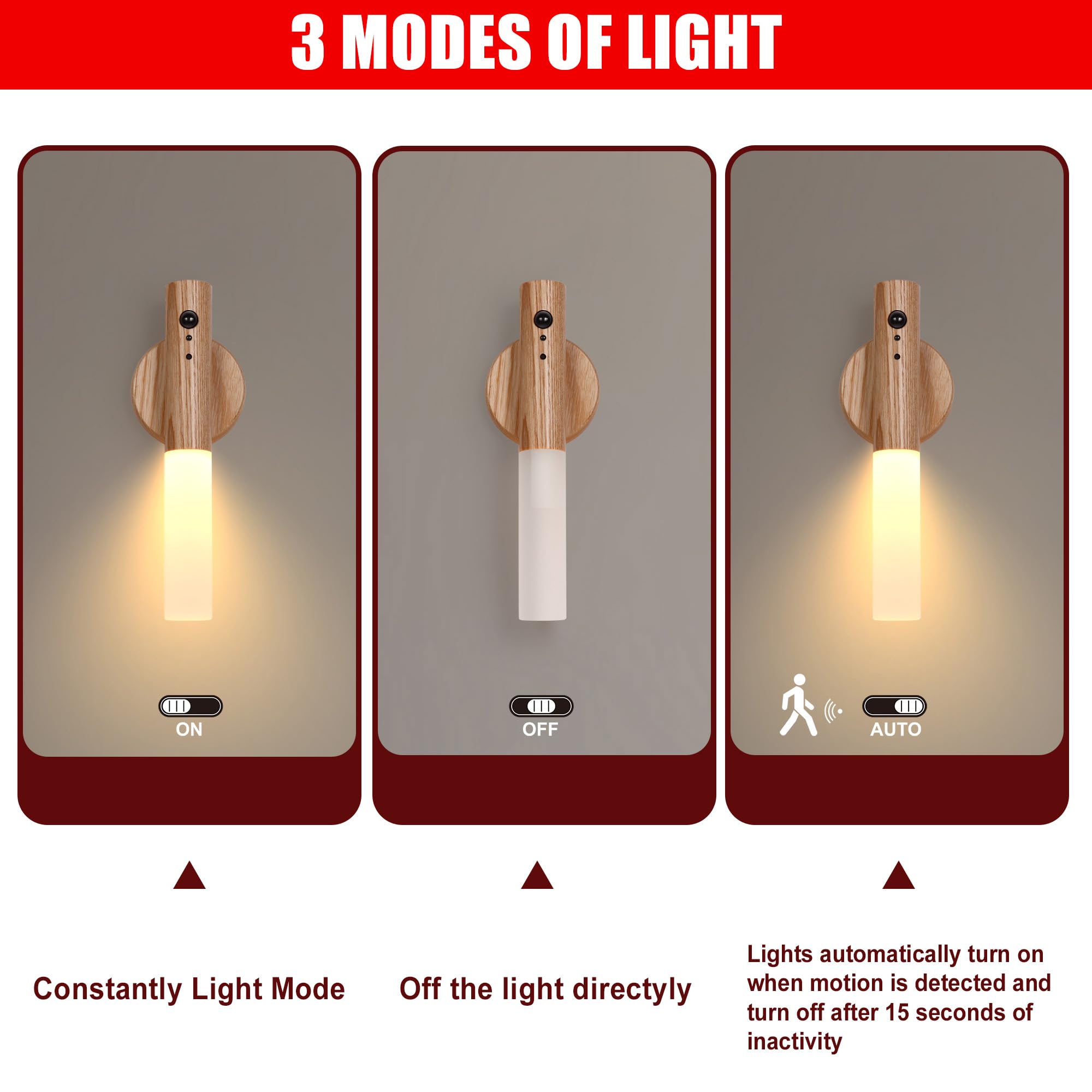 LANDGOO rechargeable night light uses USB-C for reliable power on the go.