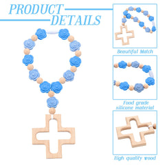 Landical rosary as table décor in a blue-themed party setting