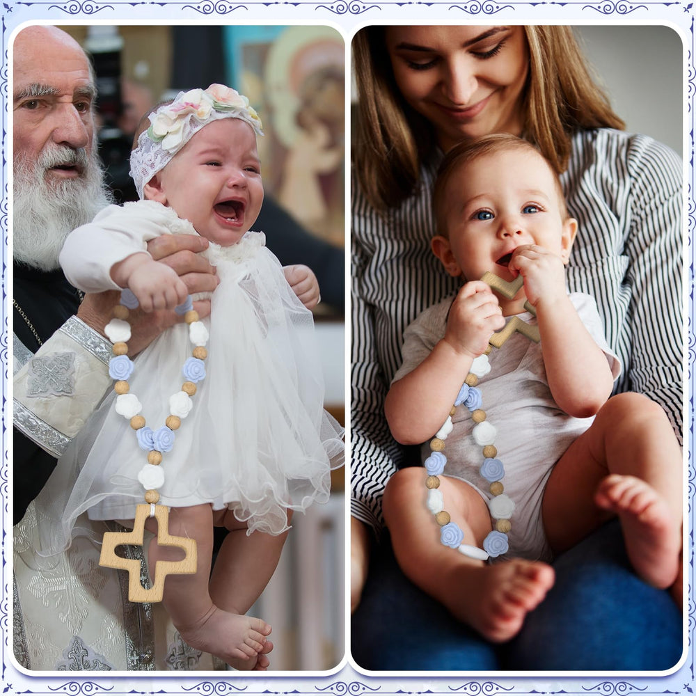 Landical baptism rosary on table decor for celebrations