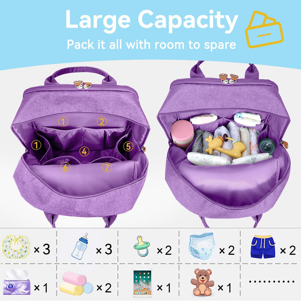 LANDICI diaper bag backpack insulated bottle pockets keep feeds ready on the go