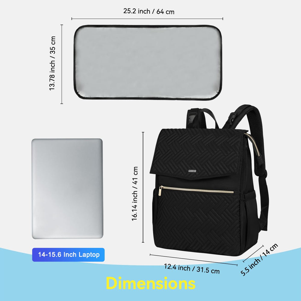 LANDICI diaper bag backpack-laptop-compartment—15.6-inch laptop sleeve for work on the go.