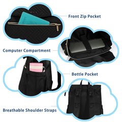 LANDICI diaper bag backpack waterproof-fabric—protects contents from spills and weather.