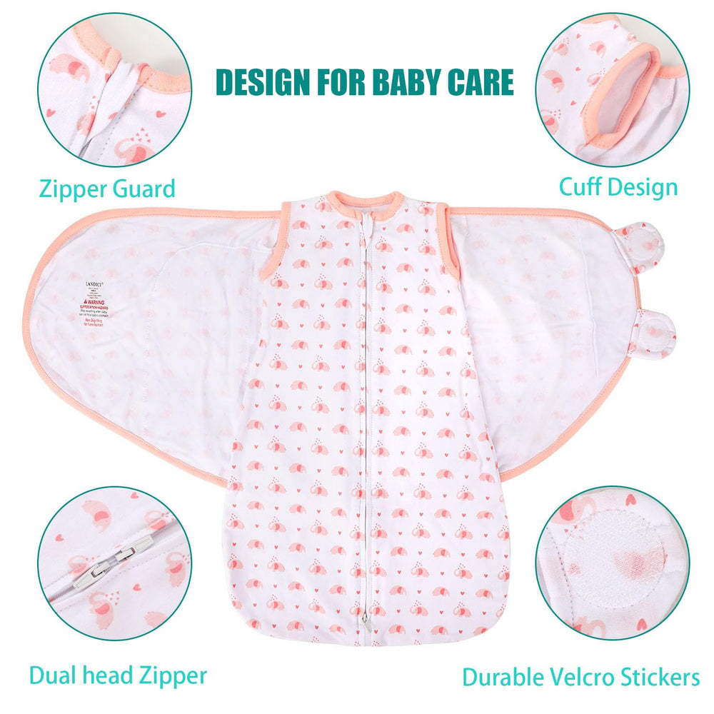 LANDICI newborn sleep sack patterns add visual appeal while remaining breathable