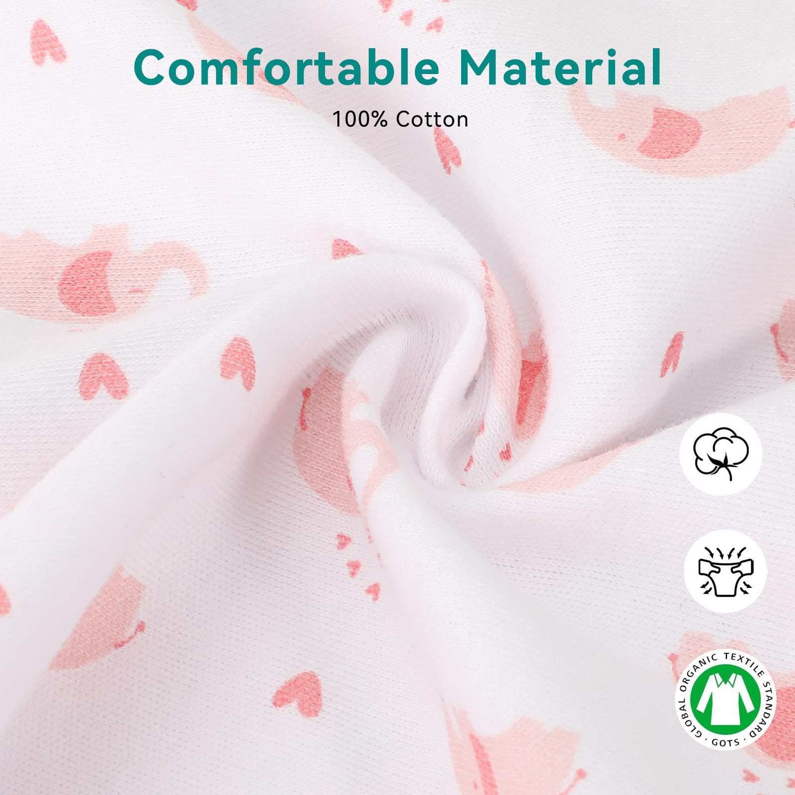 LANDICI newborn sleep sack soft cotton fabric feels breathable and skin-friendly