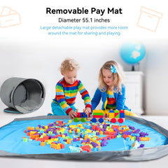 LANDICI toy storage organizer removable play mat enables quick cleanup and setup.