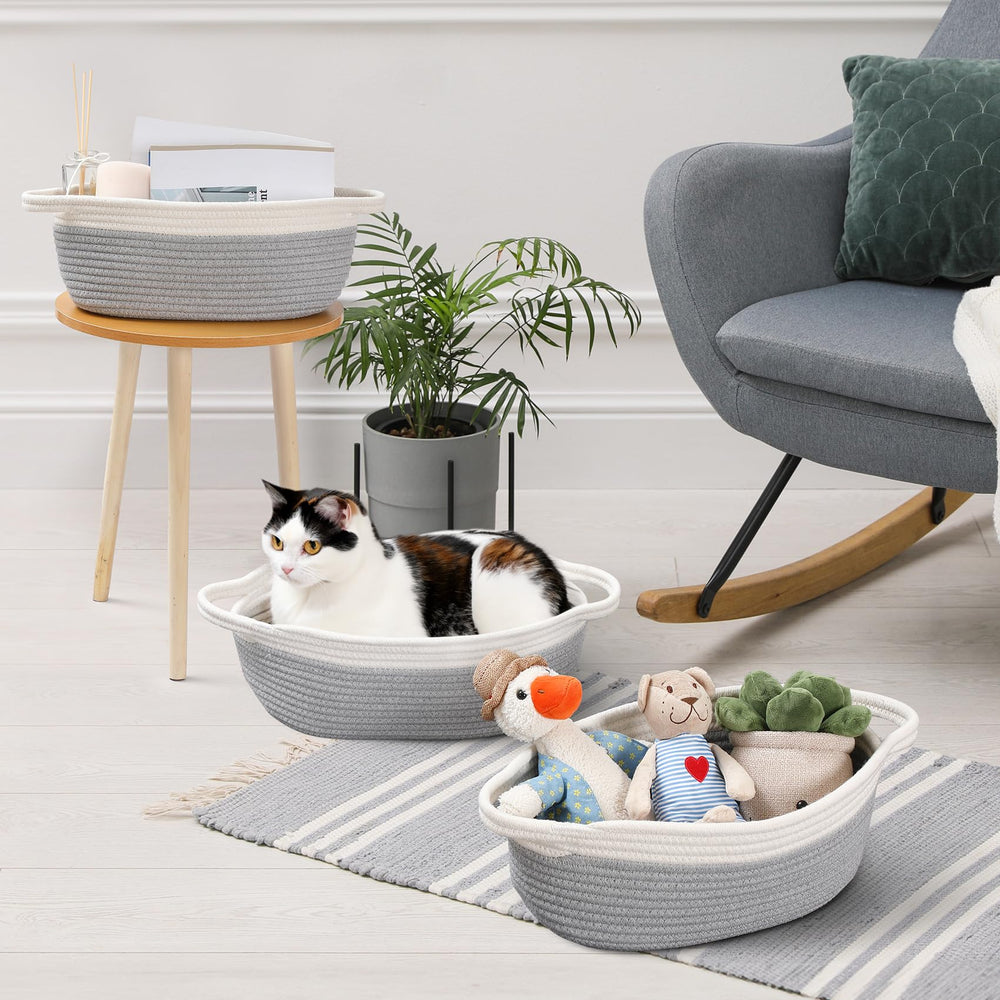 LANDNEOO 4-pack grey baskets present a gift-ready storage solution
