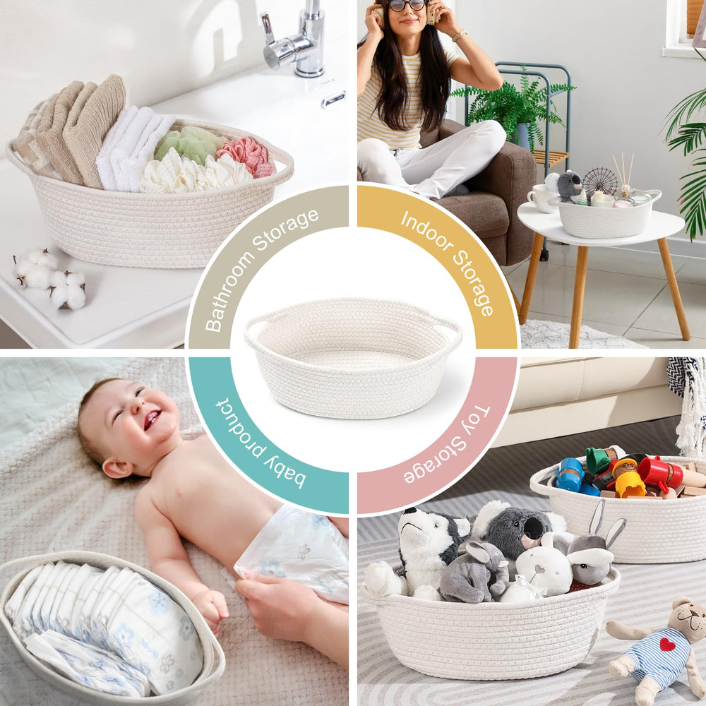LANDNEOO small woven basket reinforced handle detail for easy carrying