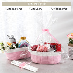 LANDNEOO woven basket pink pack 02 shows sturdy handcrafted detail for everyday use.