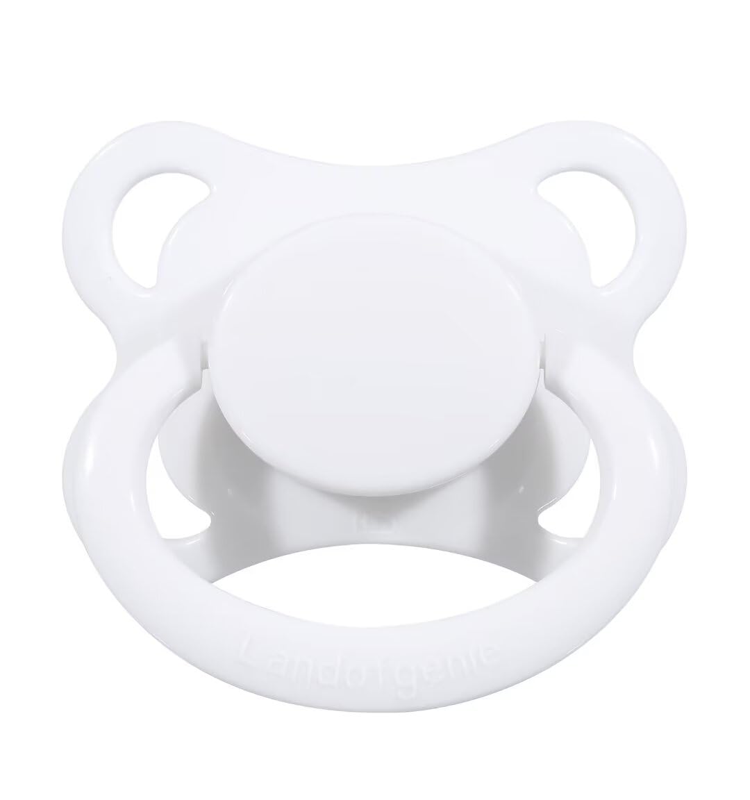 Landofgenie adult shield moon pacifier white, soothing comfort in a soft silicone design