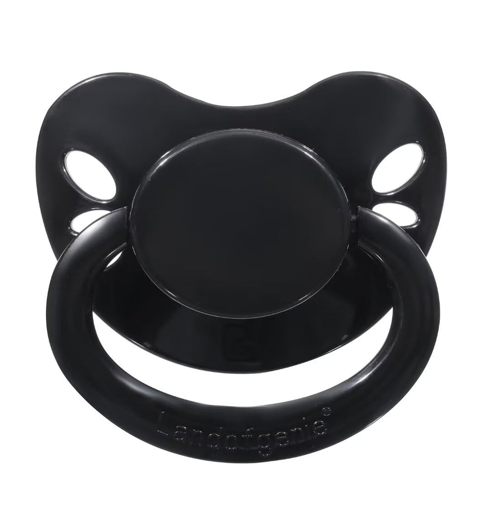 Landofgenie adult shield pacifier butterfly black close-up for relaxation and sensory comfort