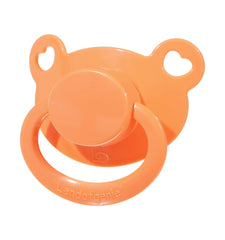 Landofgenie adult-size pacifier orange highlights the oversized teat for comfortable use.