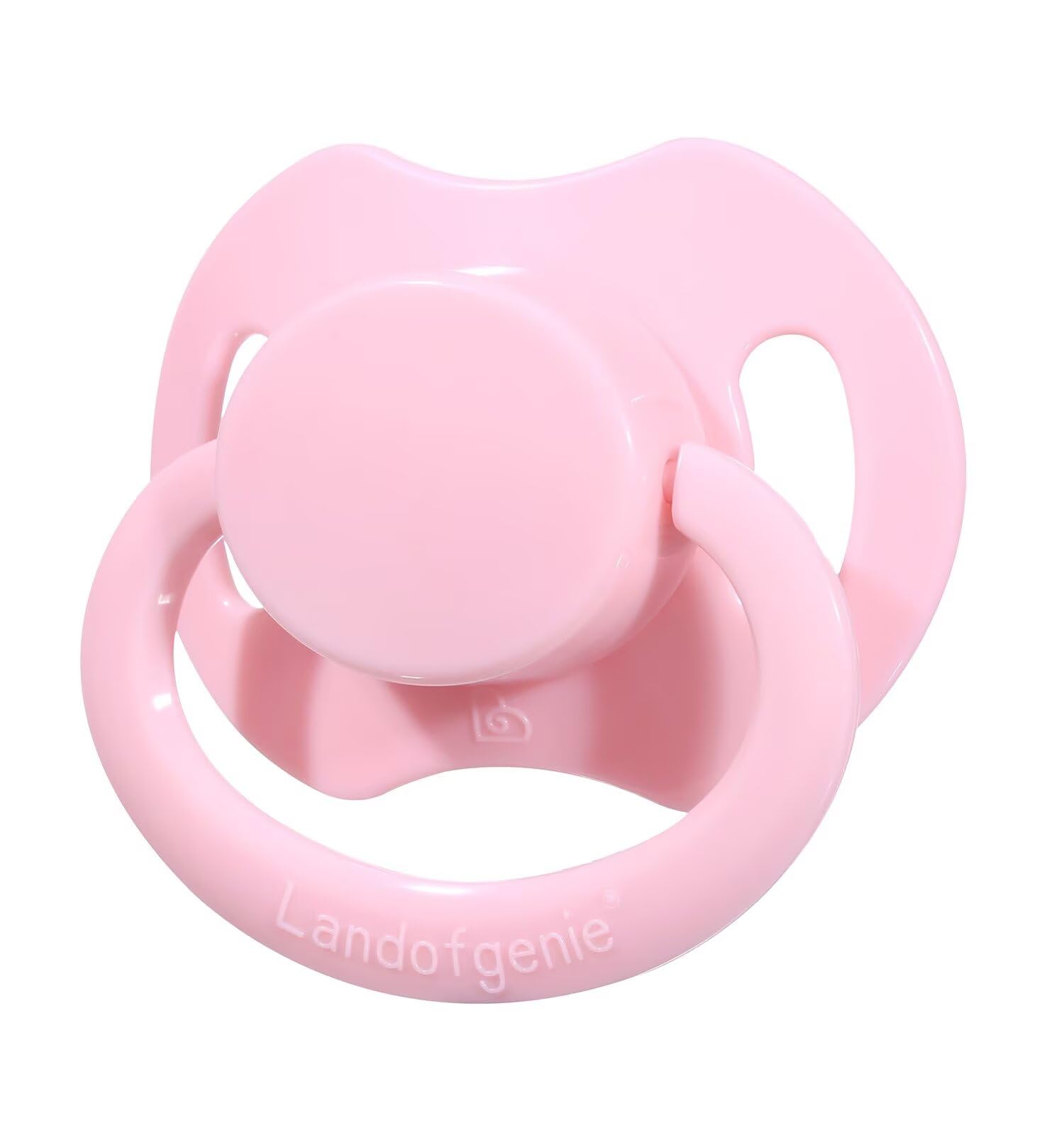 Landofgenie bone-shaped pacifier in orange highlighting ergonomic fit for soothing moments