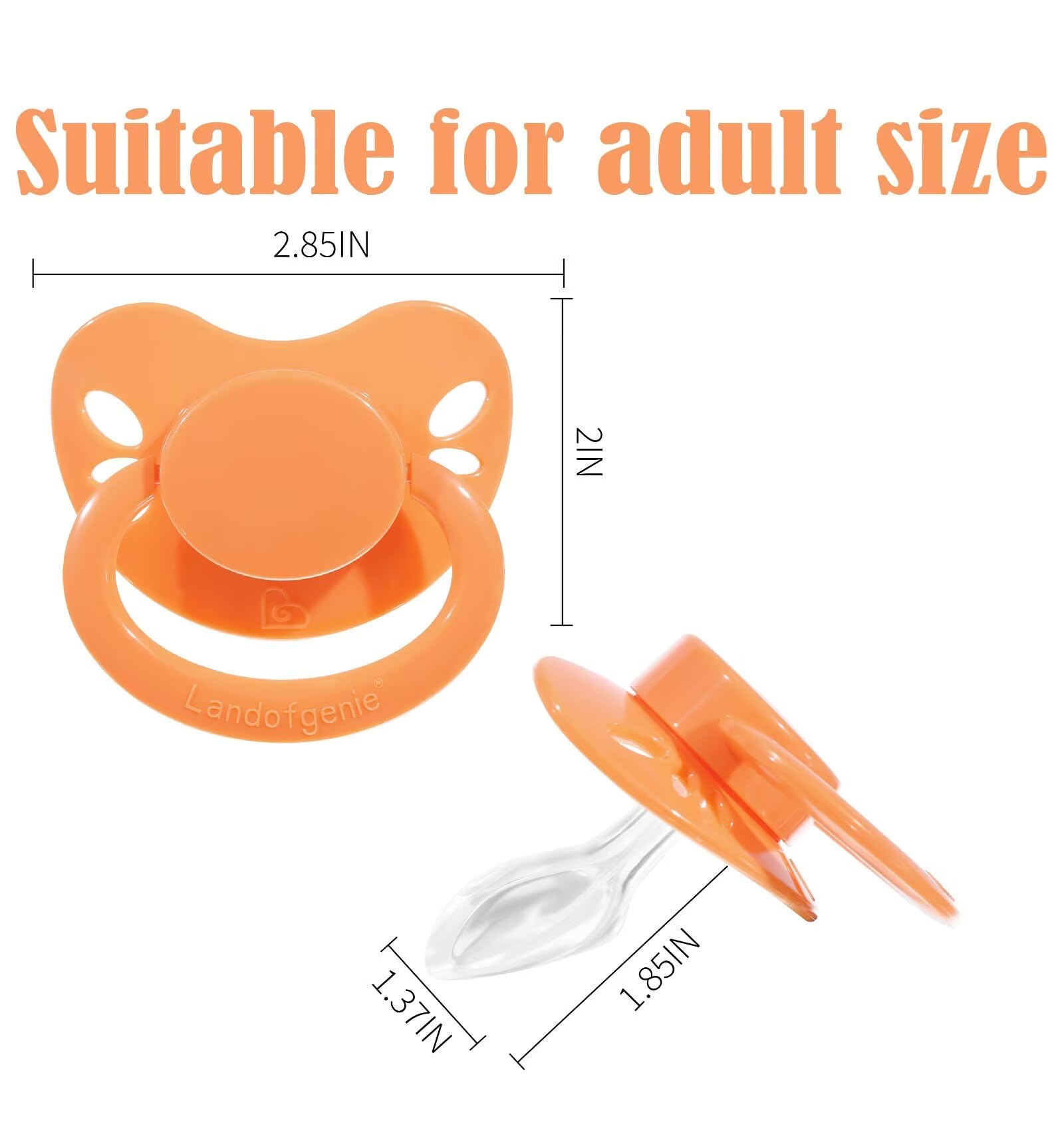 Landofgenie large adult teat measures 1.85 by 1.37 inches for comfortable fit