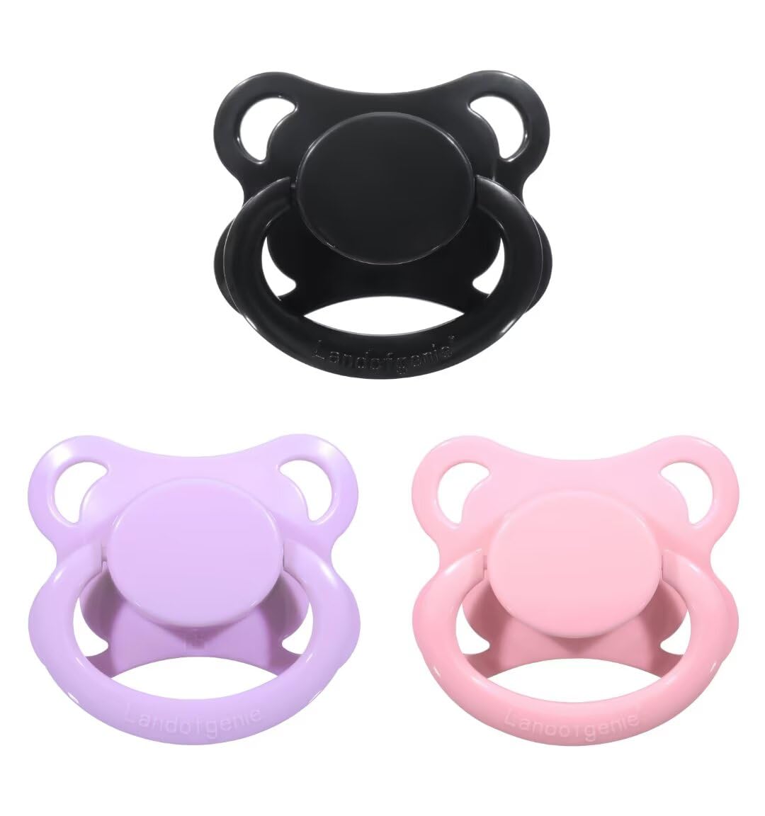 Landofgenie black moon shield pacifier promotes calm relaxation for adults.