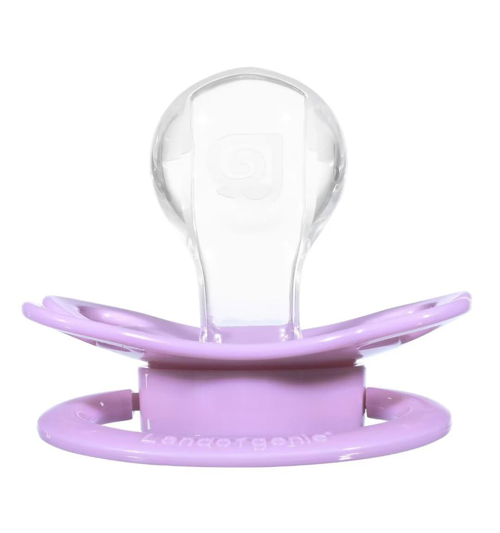 Landofgenie pink moon-shaped pacifier supports wind-down bedtime routine.