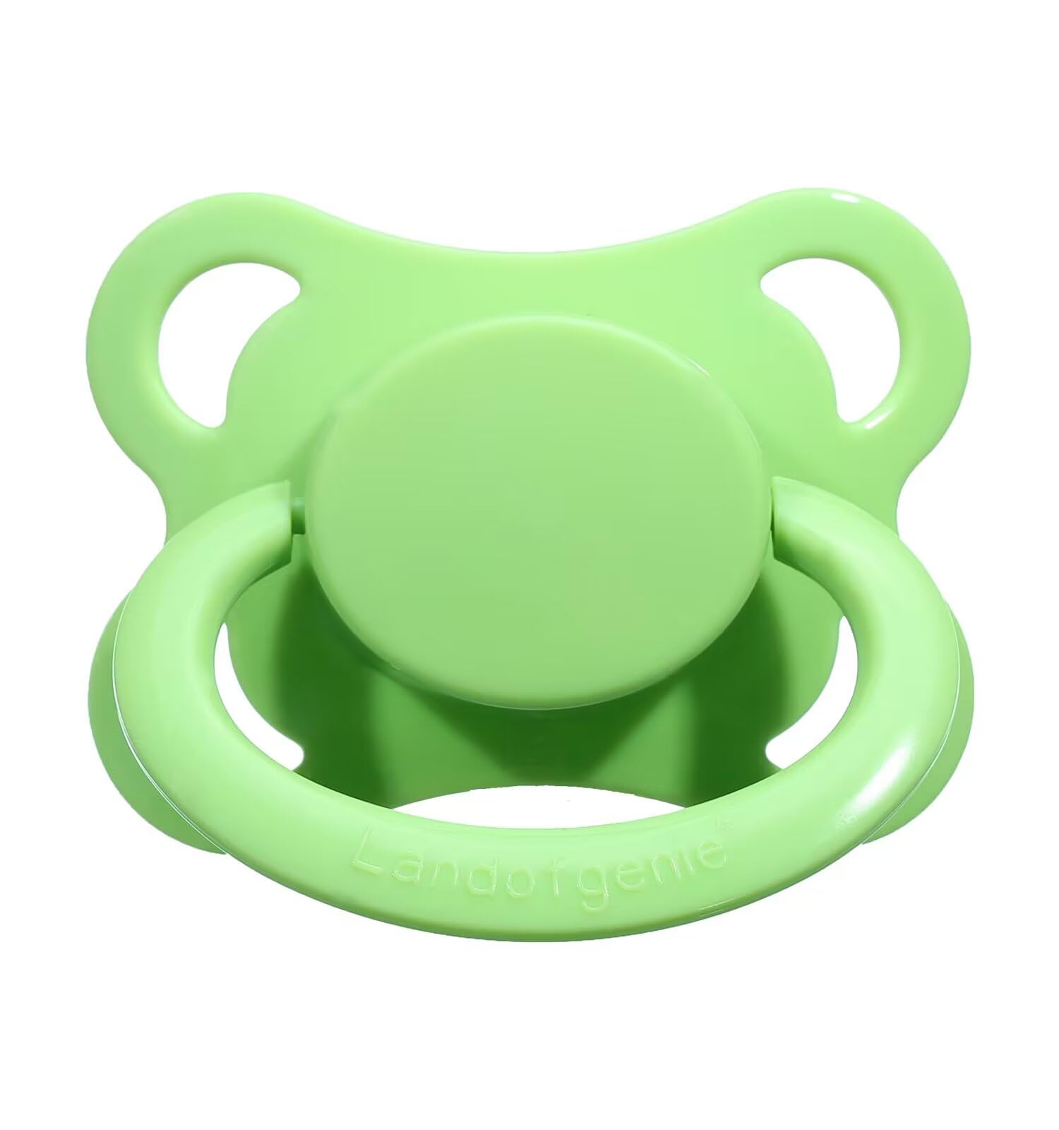 Landofgenie moon-shaped pacifier green; soothing design for adults.