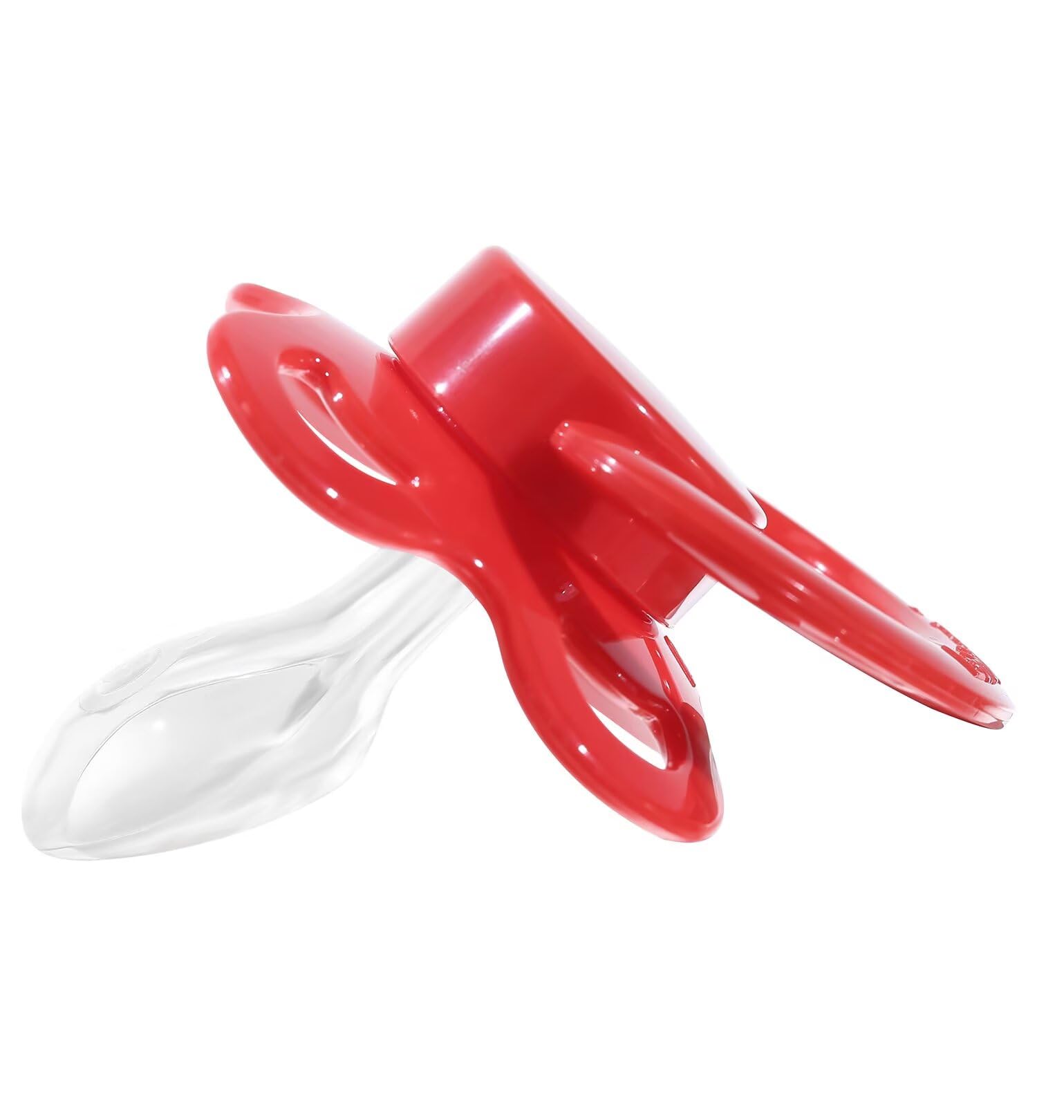 Landofgenie brand-logo shield and pull-tabs on the pacifier
