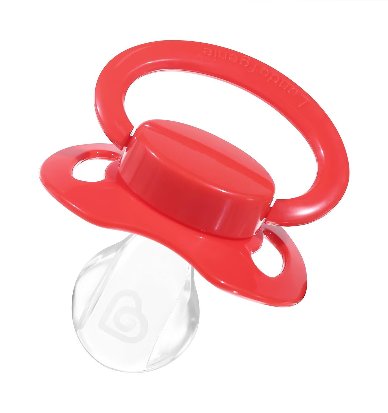 Landofgenie pacifier-brand-logo detail highlighting unique branding