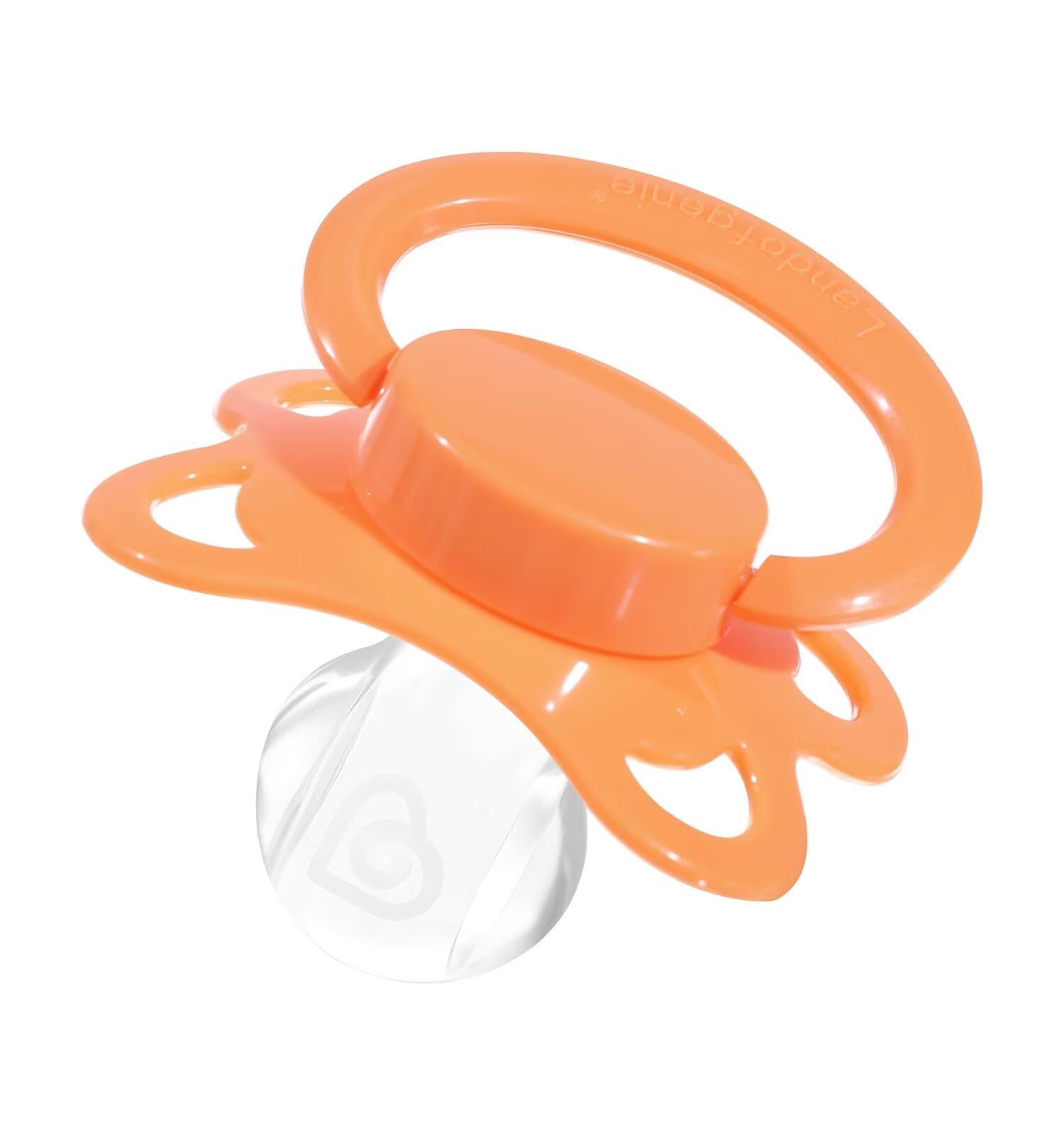 Landofgenie silicone pacifier image highlights BPA-free design for gentle use