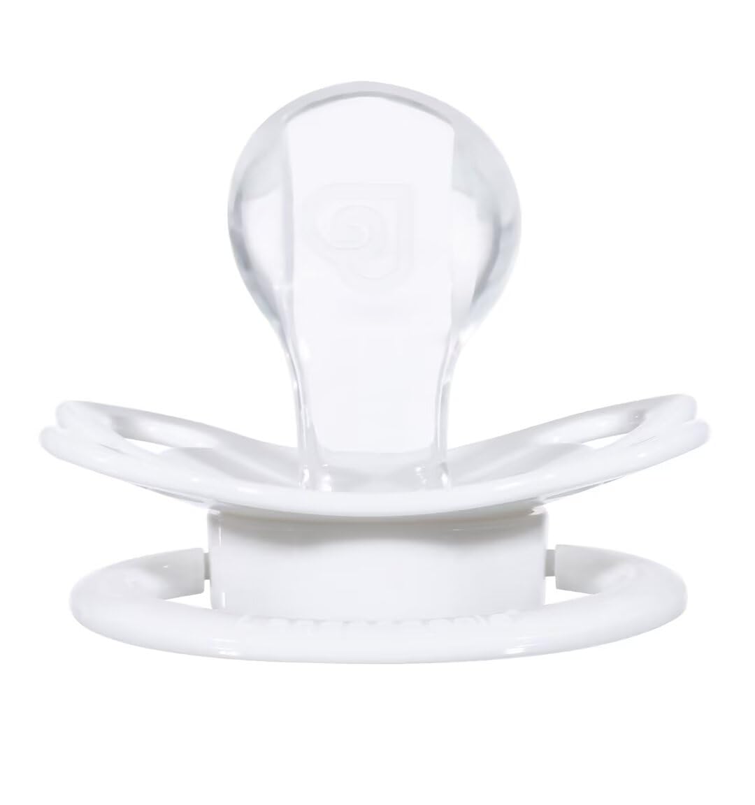 Landofgenie silicone pacifier head in white, easy to sanitize for convenient care