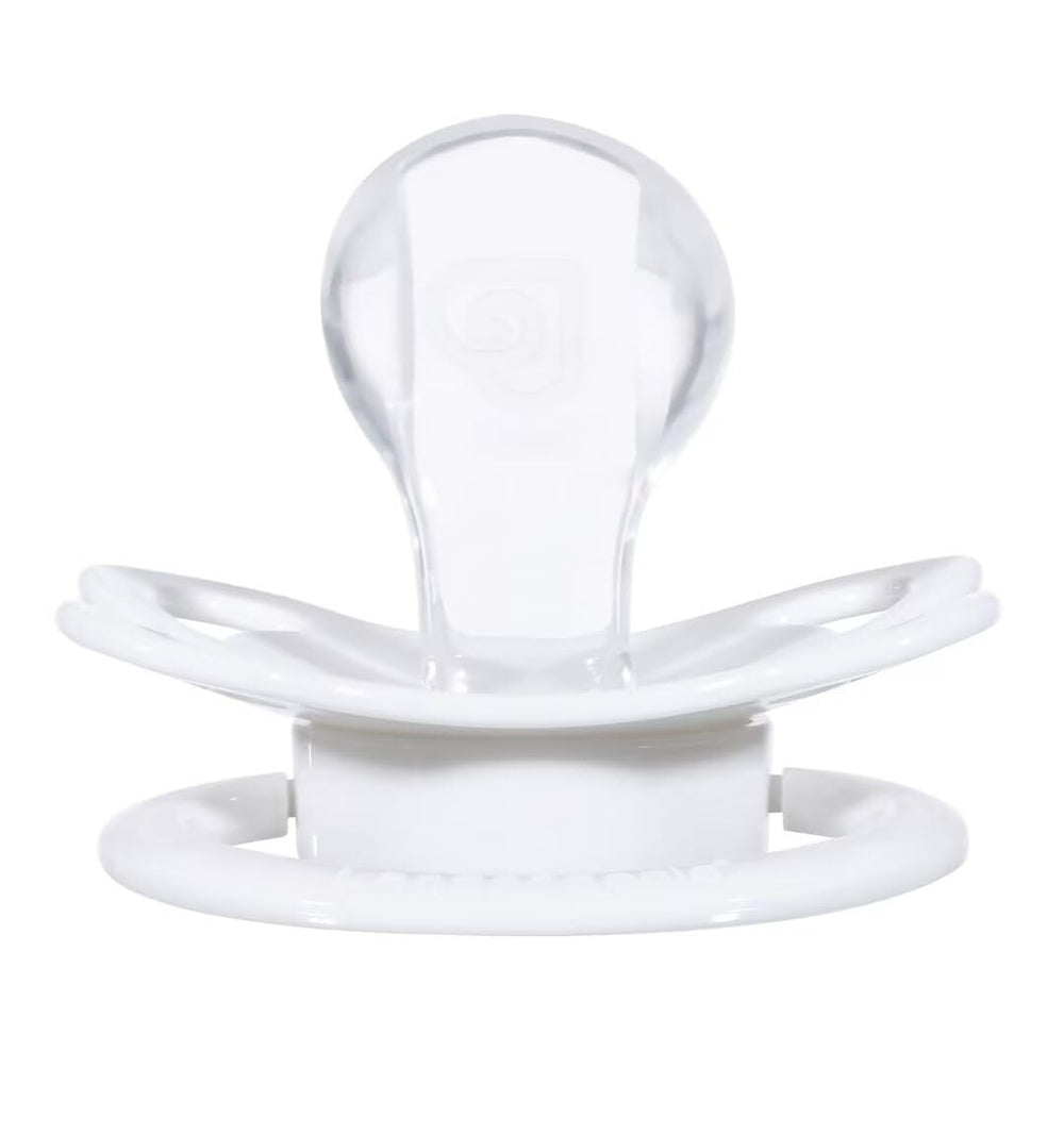 Landofgenie silicone pacifier head in white, easy to sanitize for convenient care