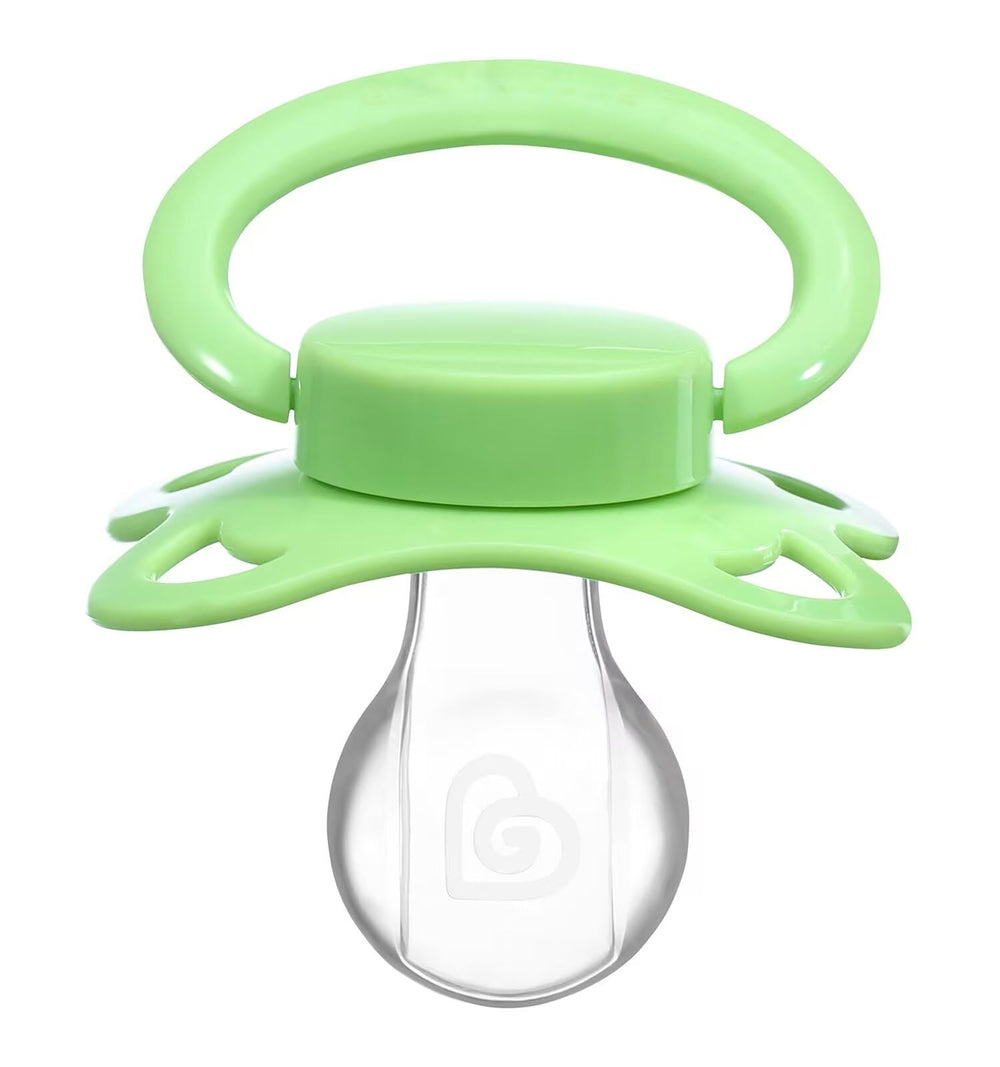 Landofgenie silicone teat closeup green; BPA-free and easy to wipe.