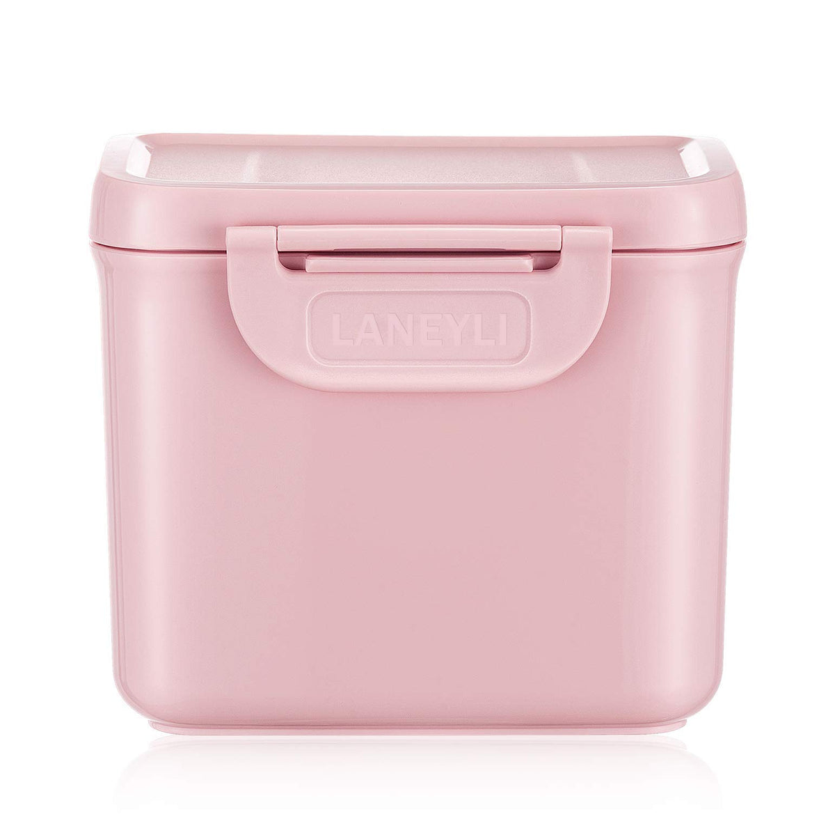 LANEYLI formula dispenser pink front view shows portable feeding storage for travel.