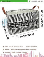 LANGYASHAN canvas collapsible basket with handles for portable organizing