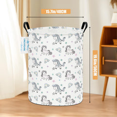 LANGYASHAN canvas laundry basket folds flat for simple storage.
